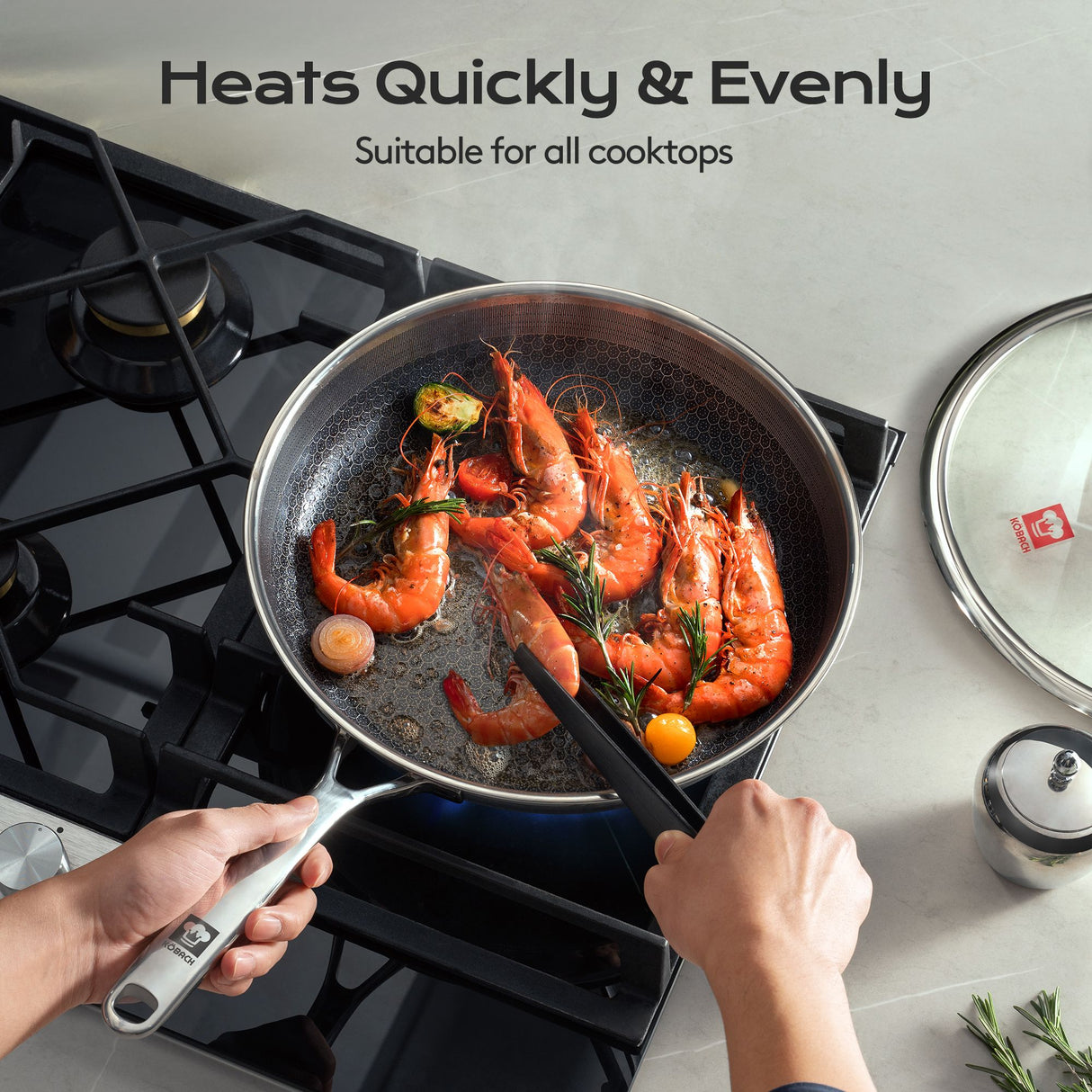 Stainless Steel Honeycomb Nonstick Fry Pan