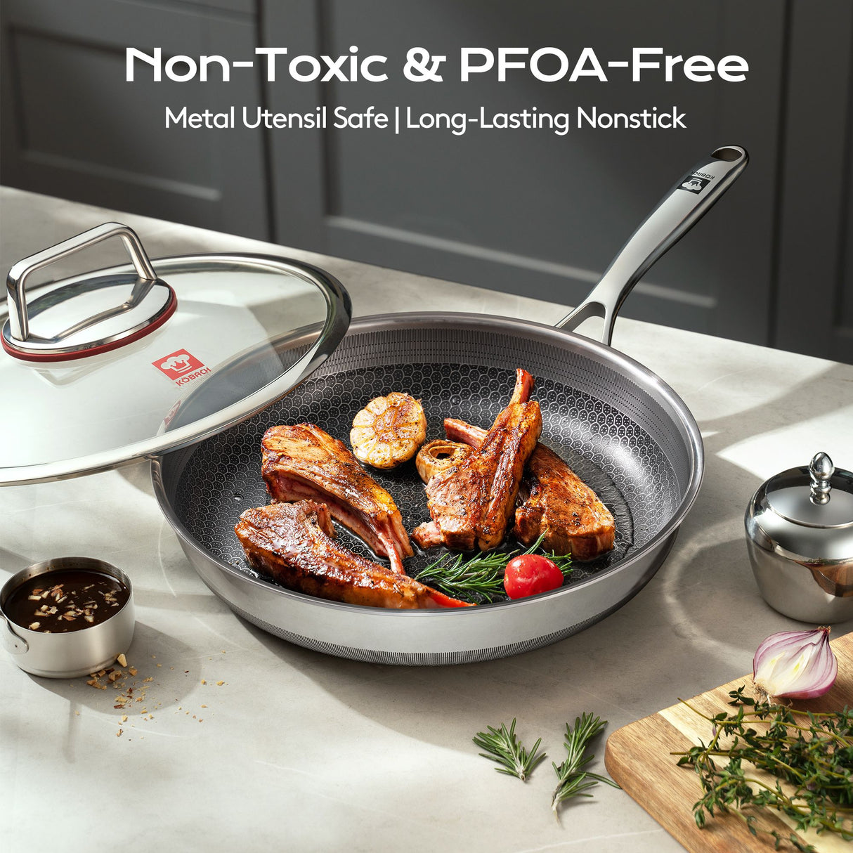 Stainless Steel Honeycomb Nonstick Fry Pan