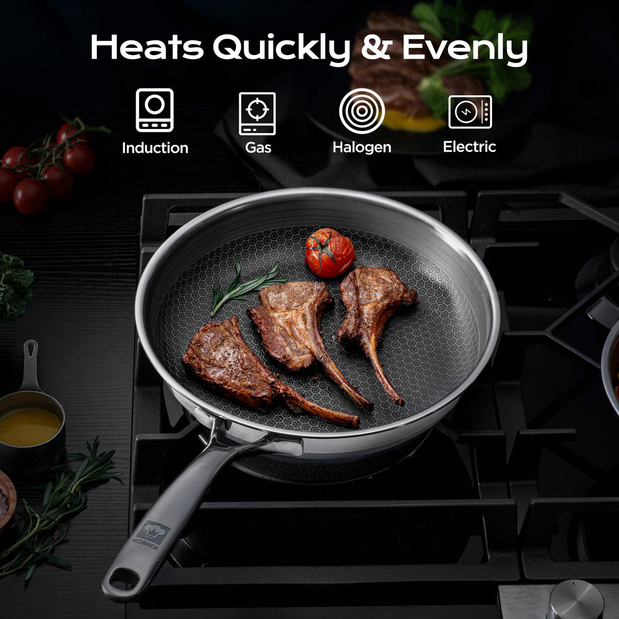 Stainless Steel Honeycomb Nonstick Fry Pan