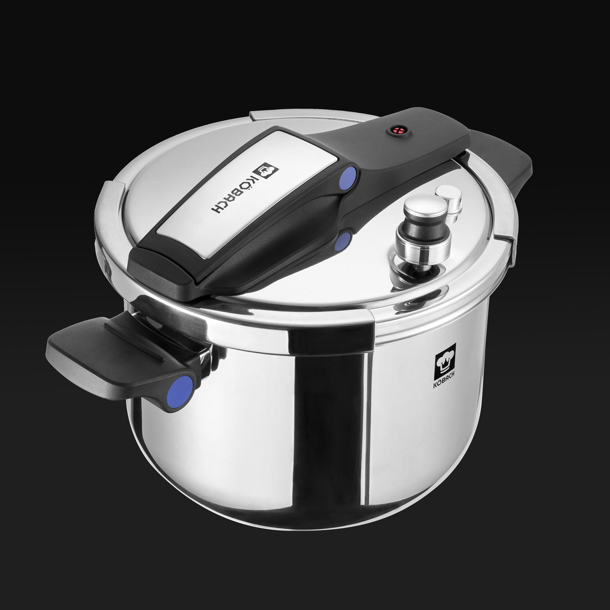 KOBACH 8 Qt Stainless Steel Pressure Cooker, 17 PSI, Induction & Gas Compatible, One-Hand Opening