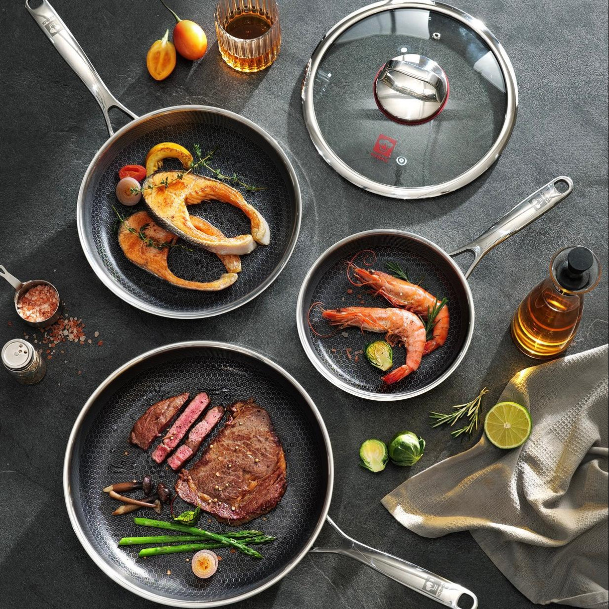 Stainless Steel Honeycomb Nonstick Fry Pan