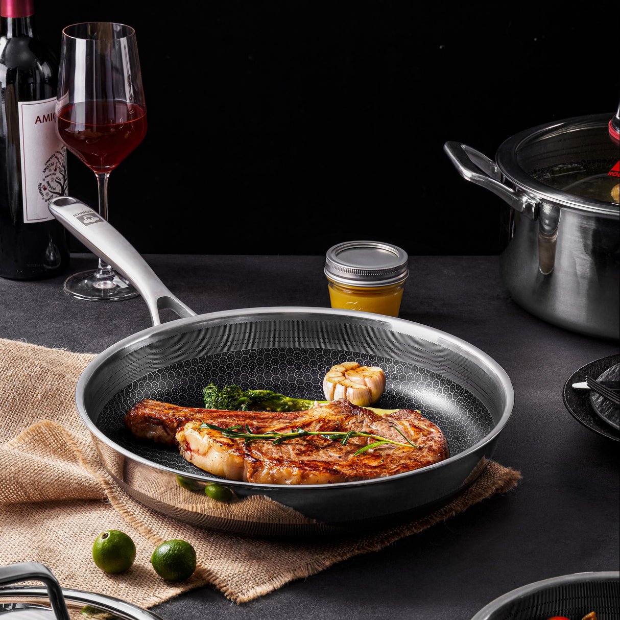 Stainless Steel Honeycomb Nonstick Fry Pan