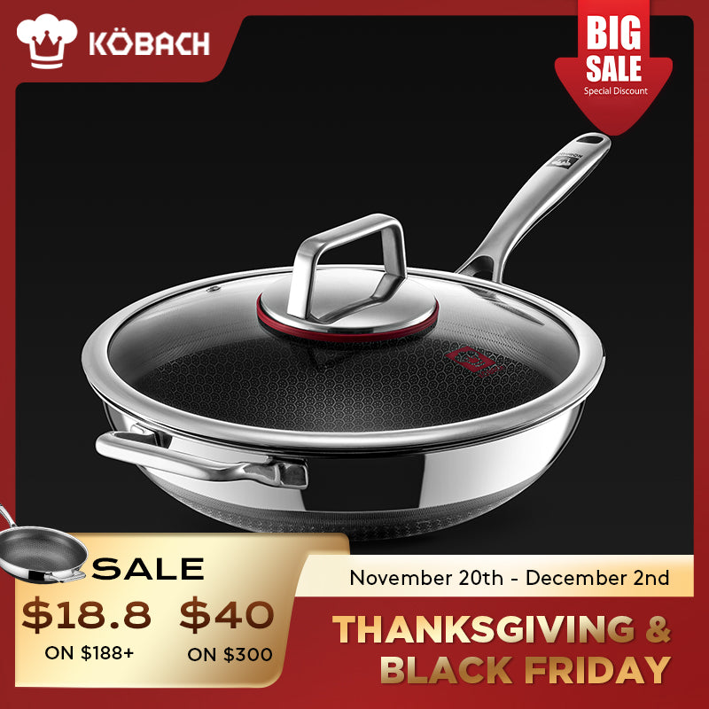 Kobachcookware 12" Hybrid Wok with Lid